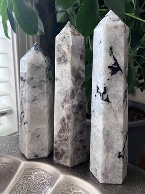 Rainbow moonstone obelisk